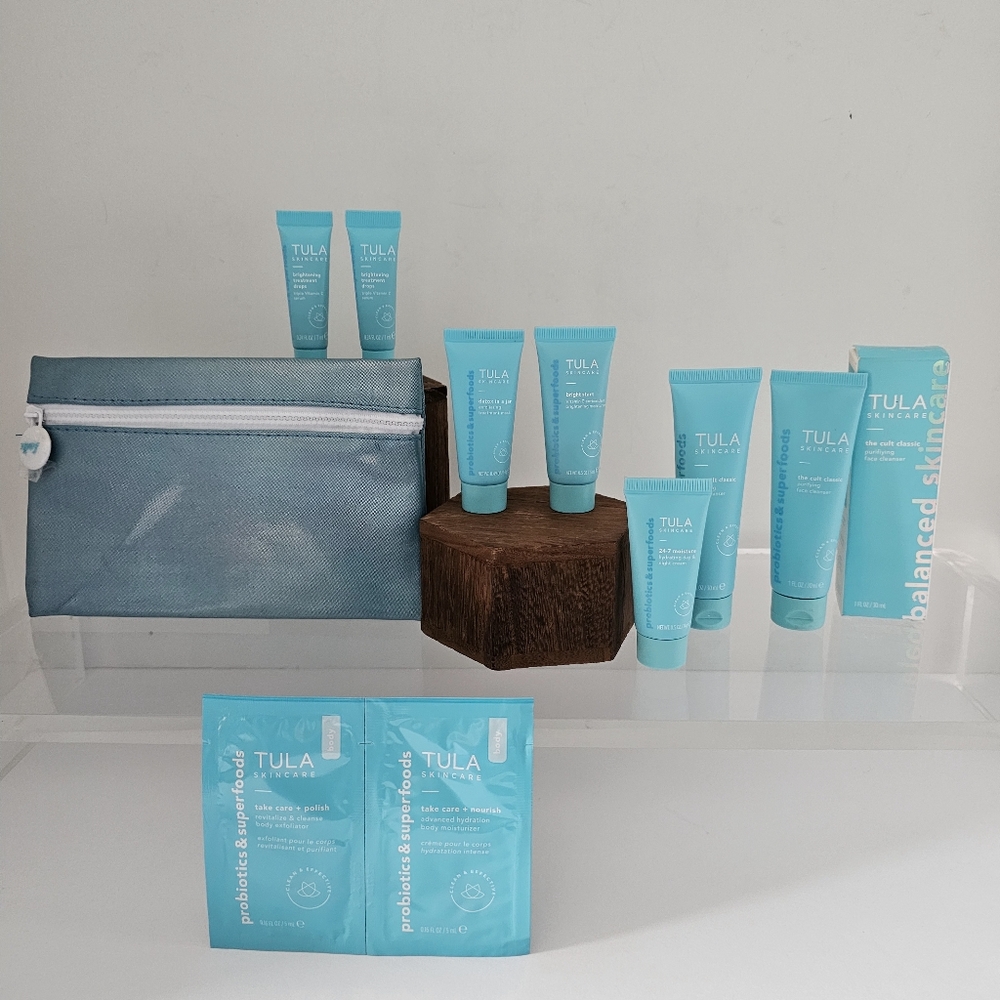 TULA Skincare- 9 items! ipsy bag, 24-7, Vit C, Bright start Serum Detox Cleanser